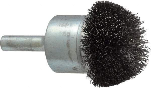 Osborn - 1-1/4" Brush Diam, Crimped, End Brush - 1/4" Diam Shank, 15,000 Max RPM - Benchmark Tooling