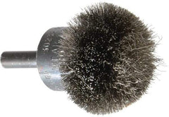 Osborn - 1-1/2" Brush Diam, Crimped, End Brush - 1/4" Diam Shank, 15,000 Max RPM - Benchmark Tooling