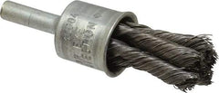 Osborn - 3/4" Brush Diam, Knotted, End Brush - 1/4" Diam Shank, 20,000 Max RPM - Benchmark Tooling