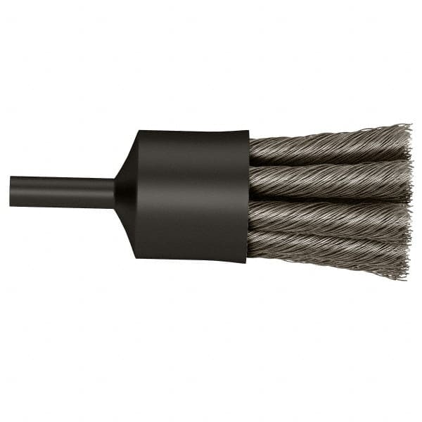 Osborn - 3/4" Brush Diam, Knotted, End Brush - 1/4" Diam Shank, 20,000 Max RPM - Benchmark Tooling