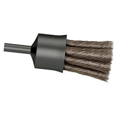 Osborn - 3/4" Brush Diam, Knotted, End Brush - 1/4" Diam Shank, 20,000 Max RPM - Benchmark Tooling