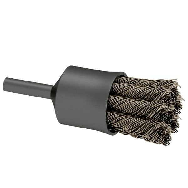 Osborn - 1" Brush Diam, Knotted, End Brush - 1/4" Diam Shank, 20,000 Max RPM - Benchmark Tooling