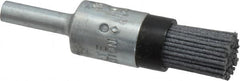 Osborn - 120 Grit, 1/2" Brush Diam, End Brush - Fine Grade, 1/4" Diam Shank, 9,000 Max RPM - Benchmark Tooling