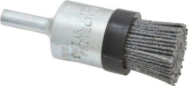 Osborn - 80 Grit, 3/4" Brush Diam, End Brush - Medium Grade, 1/4" Diam Shank, 9,000 Max RPM - Benchmark Tooling