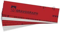 Gravotech - 8 Inch Long x 2 Inch High, Plastic Engraving Stock - Red and White - Benchmark Tooling