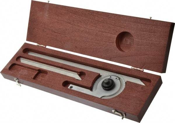 Starrett - 7, 12 Inch Long Blade, 360° Max Measurement, Bevel Protractor - Accuracy up to 0.08°, 0.08° Dial Graduation - Benchmark Tooling