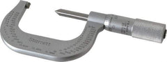 Starrett - 1 to 2" Range, Mechanical Screw Thread Micrometer - Plain Thimble, 0.001" Graduation, 0.004mm Accuracy - Benchmark Tooling