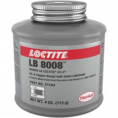 Loctite - 4 oz Can High Temperature Anti-Seize Lubricant - Copper/Graphite, -29 to 1,800°F, Copper Colored, Water Resistant - Benchmark Tooling