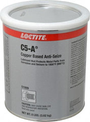 Loctite - 8 Lb Can High Temperature Anti-Seize Lubricant - Copper/Graphite, -29 to 1,800°F, Copper Colored, Water Resistant - Benchmark Tooling