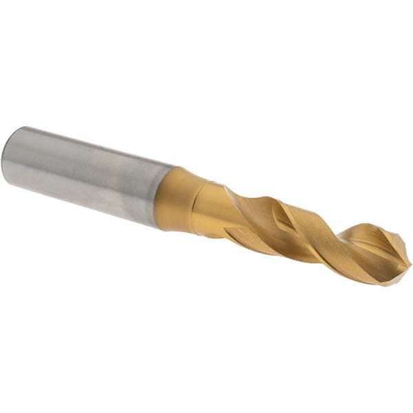 Screw Machine Length Drill Bit: 0.5156″ Dia, 120 °, High Speed Steel Coated, Right Hand Cut, Spiral Flute, Straight-Cylindrical Shank, Series 1100