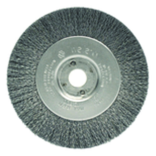 ‎4″ Diameter-3/8″-1/2″ Arbor Hole - Crimped Steel Wire Straight Wheel - Benchmark Tooling