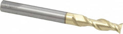 ProMax - 1/4", 3/4" LOC, 1/4" Shank Diam, 2-1/2" OAL, 2 Flute, Solid Carbide Square End Mill - Single End, ZrN Finish, Spiral Flute, 40° Helix, Centercutting, Right Hand Cut, Right Hand Flute, Series 108 - Benchmark Tooling