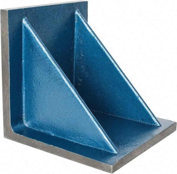 Interstate - 10" Wide x 10" Deep x 10" High Cast Iron Machined Angle Plate - Standard Plate, Flat Surface, Double Web, Single Plate - Benchmark Tooling