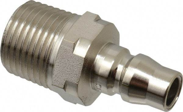 CEJN - 1/2 Male NPT Asian Pneumatic Hose Connector - Steel Zinc-Plated, 1/4" Body Diam - Benchmark Tooling