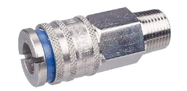 CEJN - 1/2 Male NPT European High Flow Pneumatic Hose Coupler - Steel/Brass, 1/4" Body Diam - Benchmark Tooling