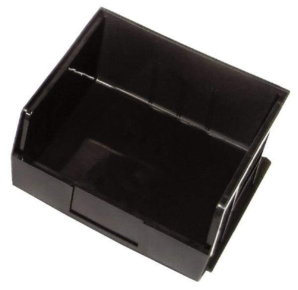 Quantum Storage - 50 Lb. Load Capacity, 10-7/8" Deep, Black Polypropylene Hopper Stacking Bin - 5" High x 11" Wide x 10-7/8" Long - Benchmark Tooling