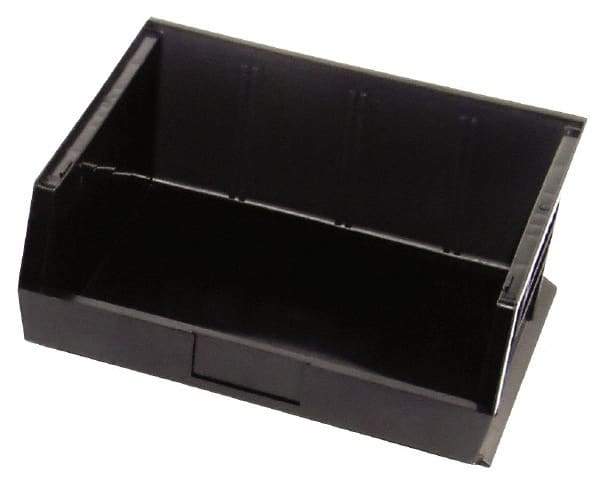 Quantum Storage - 75 Lb. Load Capacity, 14-3/4" Deep, Black Polypropylene Hopper Stacking Bin - 7" High x 16-1/2" Wide x 14-3/4" Long - Benchmark Tooling