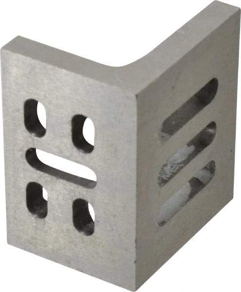 Interstate - 3" Wide x 2" Deep x 2-1/2" High Cast Iron Partially Machined Angle Plate - Slotted Plate, Through-Slots on Surface, Webbed, Single Plate - Benchmark Tooling