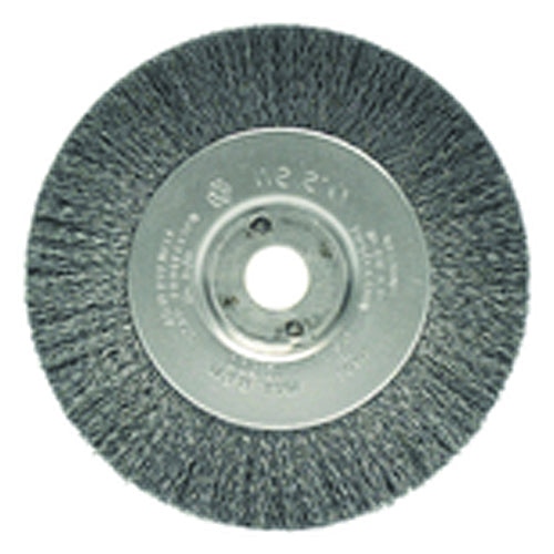 4″ Diameter-3/8″-1/2″ Arbor Hole - Crimped Steel Wire Straight Wheel - Benchmark Tooling