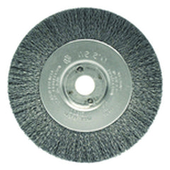 4″ Diameter-3/8″-1/2″ Arbor Hole - Crimped Steel Wire Straight Wheel - Benchmark Tooling