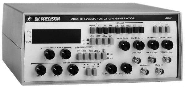 B&K Precision - 20 msec, -20 dB, AM, FM, 50 Ohm, 20 MHz Sine Wave, LED Display, Linear and Logarithmic Function Generator - 10 ppm Wave Accuracy, 20 dB Amplitude, 20 MHz Max Wave Form, Includes Instruction Manual, Output Cable with BNC to Alligator Clips - Benchmark Tooling