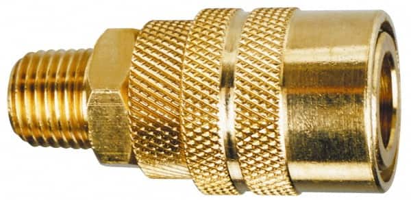 Made in USA - Hose Barb Pneumatic Hose Plug - Brass, 1/4" Body Diam, 1/4" Hose ID - Benchmark Tooling