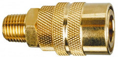 Made in USA - Hose Barb Pneumatic Hose Plug - Brass, 1/4" Body Diam, 1/4" Hose ID - Benchmark Tooling