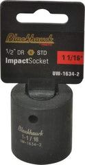 Blackhawk by Proto - 1/2" Drive 1-1/16" Standard Impact Socket - 6 Points, 1-3/4" OAL - Benchmark Tooling