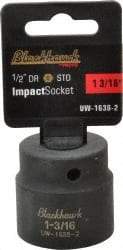 Blackhawk by Proto - 1/2" Drive 1-3/16" Standard Impact Socket - 6 Points, 2" OAL - Benchmark Tooling