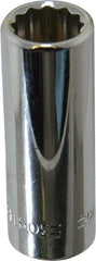 Blackhawk by Proto - 7/16", 3/8" Drive, Deep Hand Socket - 12 Points, 1-13/16" OAL, Chrome Finish - Benchmark Tooling