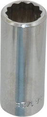 Blackhawk by Proto - 1/2", 3/8" Drive, Deep Hand Socket - 12 Points, 1-13/16" OAL, Chrome Finish - Benchmark Tooling