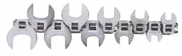 Blackhawk by Proto - 10 Piece 3/8" Drive Open End Crowfoot Wrench Set - 3/8 to 1", with Clip Rail - Benchmark Tooling