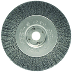 4" Diameter - 3/8-1/2" Arbor Hole - Crimped Stainless Straight Wheel - Benchmark Tooling