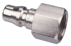 CEJN - 3/8 Female NPT Asian Pneumatic Hose Connector - Steel Zinc-Plated, 1/4" Body Diam - Benchmark Tooling