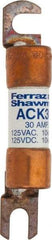 Ferraz Shawmut - 30 Amp Time Delay Round Forklift & Truck Fuse - 125VAC, 125VDC, 3.07" Long x 0.5" Wide, Bussman ACK30, Ferraz Shawmut ACK30 - Benchmark Tooling