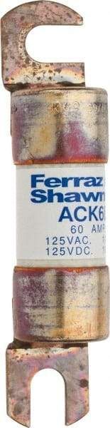 Ferraz Shawmut - 60 Amp Time Delay Round Forklift & Truck Fuse - 125VAC, 125VDC, 3.74" Long x 0.75" Wide, Bussman ACK60, Ferraz Shawmut ACK60 - Benchmark Tooling