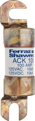 Ferraz Shawmut - 100 Amp Time Delay Round Forklift & Truck Fuse - 125VAC, 125VDC, 4.46" Long x 1" Wide, Bussman ACK100, Ferraz Shawmut ACK100 - Benchmark Tooling