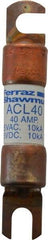 Ferraz Shawmut - 40 Amp General Purpose Round Forklift & Truck Fuse - 125VAC, 125VDC, 3.07" Long x 0.5" Wide, Bussman ACL40, Ferraz Shawmut ACL40 - Benchmark Tooling