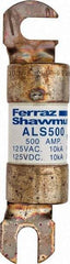 Ferraz Shawmut - 500 Amp General Purpose Round Forklift & Truck Fuse - 125VAC, 125VDC, 4.71" Long x 1" Wide, Bussman ALS500, Ferraz Shawmut ALS500 - Benchmark Tooling