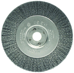 4" Diameter - 3/8-1/2" Arbor Hole - Crimped Stainless Straight Wheel - Benchmark Tooling