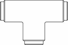 Norgren - 1/2" Outside Diam, Brass Push-to-Connect Tube Union Tee - 150 Max psi, Tube to Tube Connection, Buna O-Ring - Benchmark Tooling