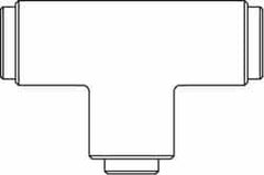 Norgren - 3/8 x 1/4" Outside Diam, Brass Push-to-Connect Tube Union Tee - 150 Max psi, Tube to Tube Connection, Buna O-Ring - Benchmark Tooling