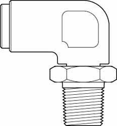 Norgren - 3/8" Outside Diam, 1/4 NPT, Brass Push-to-Connect Tube Male Swivel Elbow - 150 Max psi, Tube to Male NPT Connection, Buna O-Ring - Benchmark Tooling
