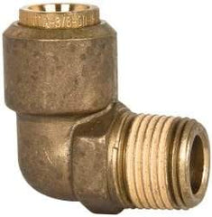 Norgren - 3/8" Outside Diam, 3/8 NPT, Brass Push-to-Connect Tube Male Elbow - 150 Max psi, Tube to Male NPT Connection, Buna O-Ring - Benchmark Tooling