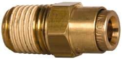 Norgren - 1/4" Outside Diam, 1/4 NPT, Brass Push-to-Connect Tube Male Connector - 150 Max psi, Tube to Male NPT Connection, Buna O-Ring - Benchmark Tooling