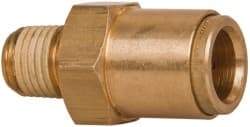 Norgren - 1/2" Outside Diam, 1/4 NPT, Brass Push-to-Connect Tube Male Connector - 150 Max psi, Tube to Male NPT Connection, Buna O-Ring - Benchmark Tooling