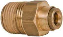 Norgren - 1/4" Outside Diam, 3/8 NPT, Brass Push-to-Connect Tube Male Connector - 150 Max psi, Tube to Male NPT Connection, Buna O-Ring - Benchmark Tooling