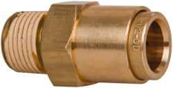 Norgren - 1/2" Outside Diam, 3/8 NPT, Brass Push-to-Connect Tube Male Connector - 150 Max psi, Tube to Male NPT Connection, Buna O-Ring - Benchmark Tooling