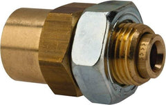 Norgren - 1/4" Outside Diam, 1/4 NPT, Brass Push-to-Connect Tube Female Bulkhead - 150 Max psi, Buna O-Ring - Benchmark Tooling