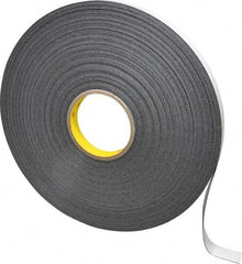 3M - 3/4" x 72 Yd Rubber Adhesive Double Sided Tape - 1/32" Thick, Black, Polyethylene Foam Liner, Continuous Roll, Series 4462B - Benchmark Tooling